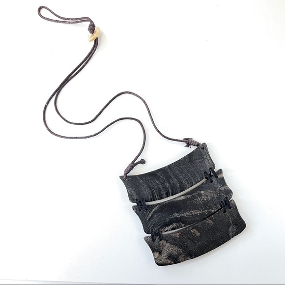 MooMoo Designs 3 Tier Black Ox Horn Necklace - Picture 9 of 15